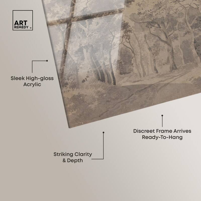 Grove with Road and Haycart Acrylic by Art Remedy, Ready to Hang