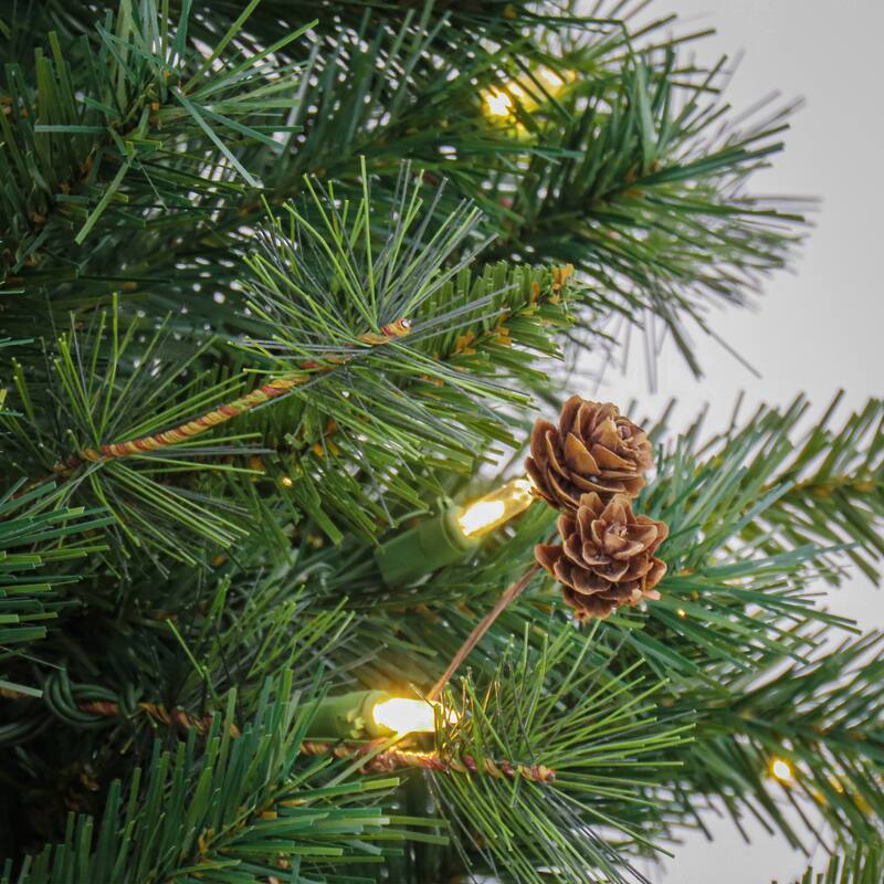 National Tree Company 7.5 ft. Pre-Lit Cedar Spruce Tree with LED Lights - 7.5 Foot