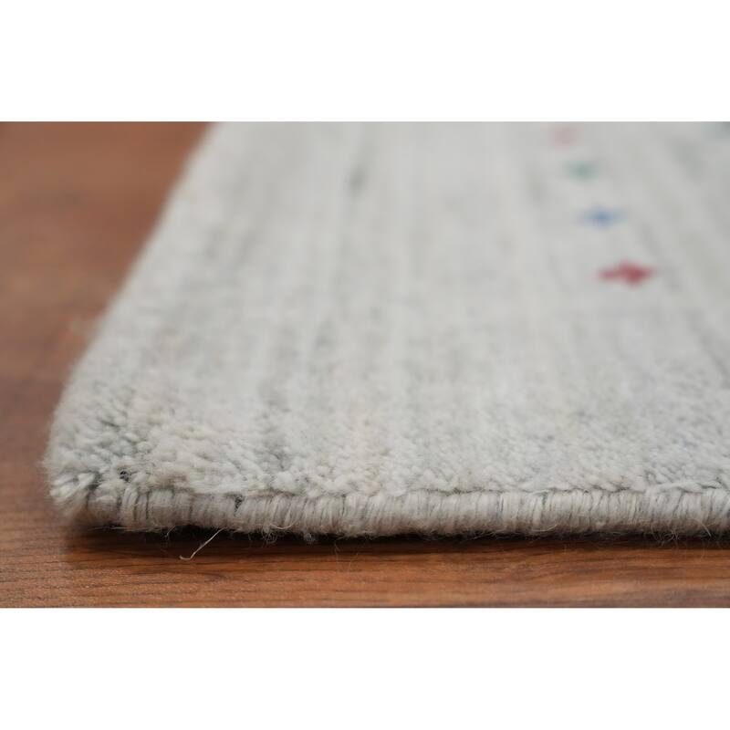 Hand Knotted Oriental Viscose Silk Carpet Tribal Animal Pictorial Greys & Charcoal Gabbeh Area Rug - 11' 8'' X 8' 10''