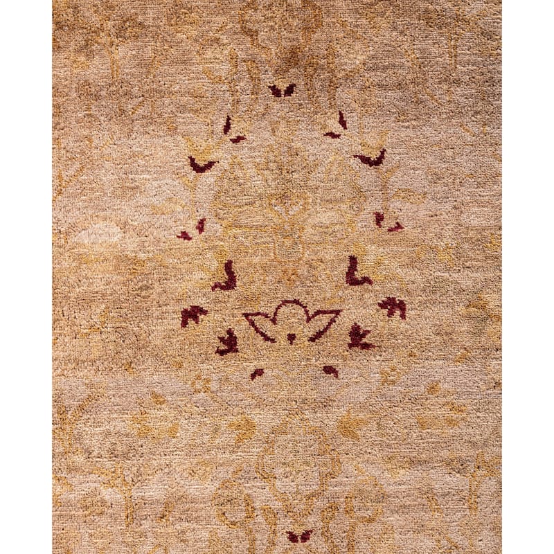 Overdyed One-of-a-Kind Hand-Knotted Runner Rug - Beige - 3' 0" x 14' 1"