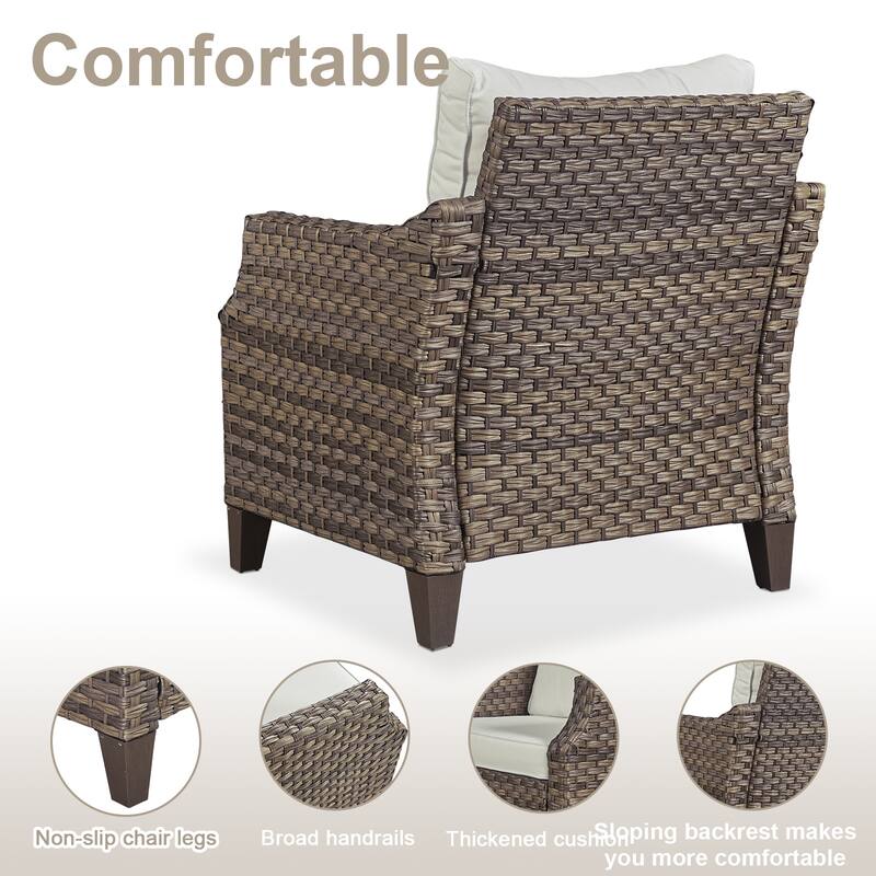 Pocassy 2PCS Outdoor Patio Chair with Cushion