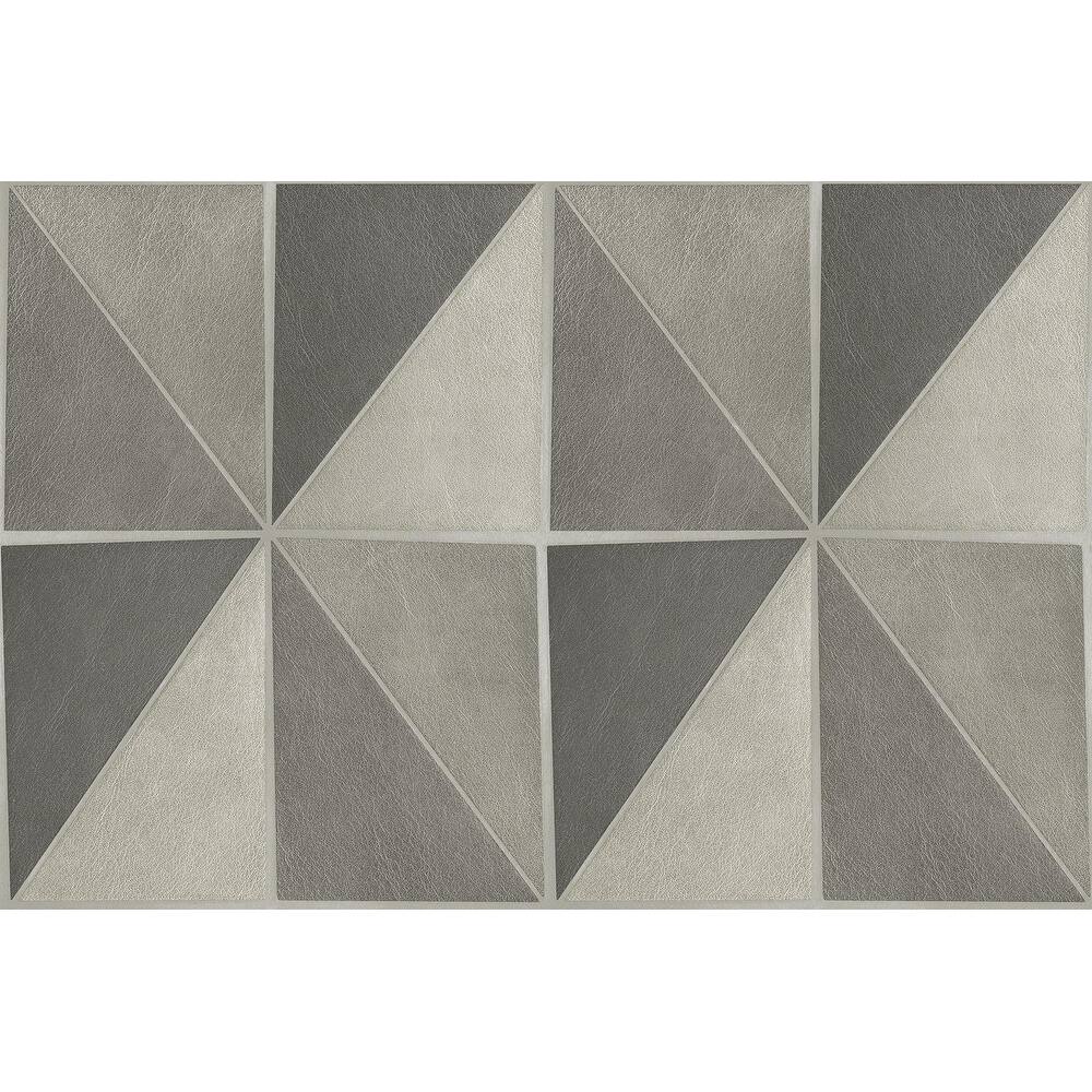 Seabrook Designs Preston Faux Leather Geometric Unpasted Wallpaper