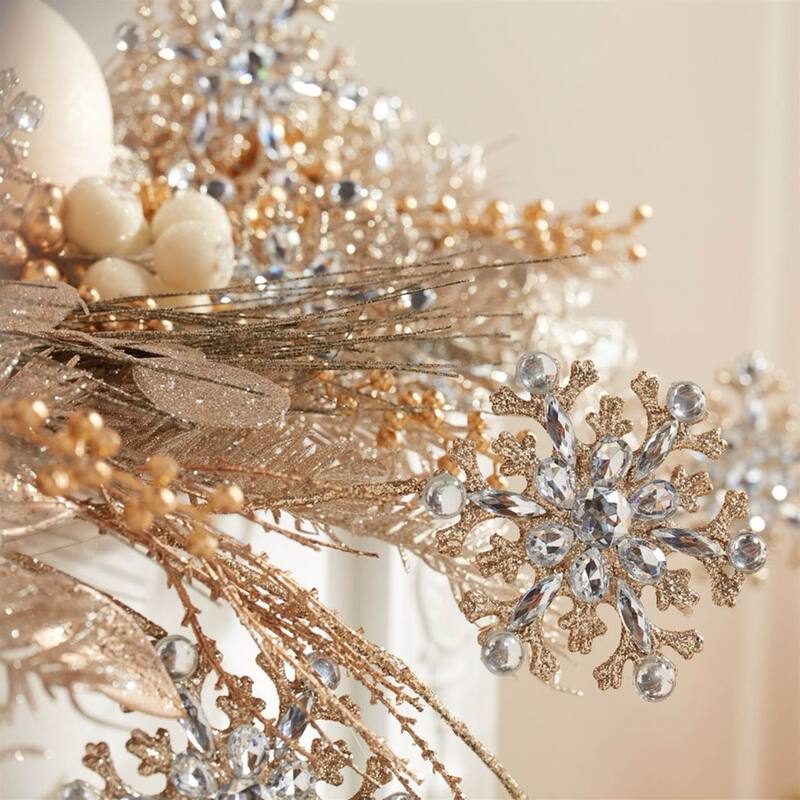 Jeweled Snowflake Spray (Set of 2) - N/A