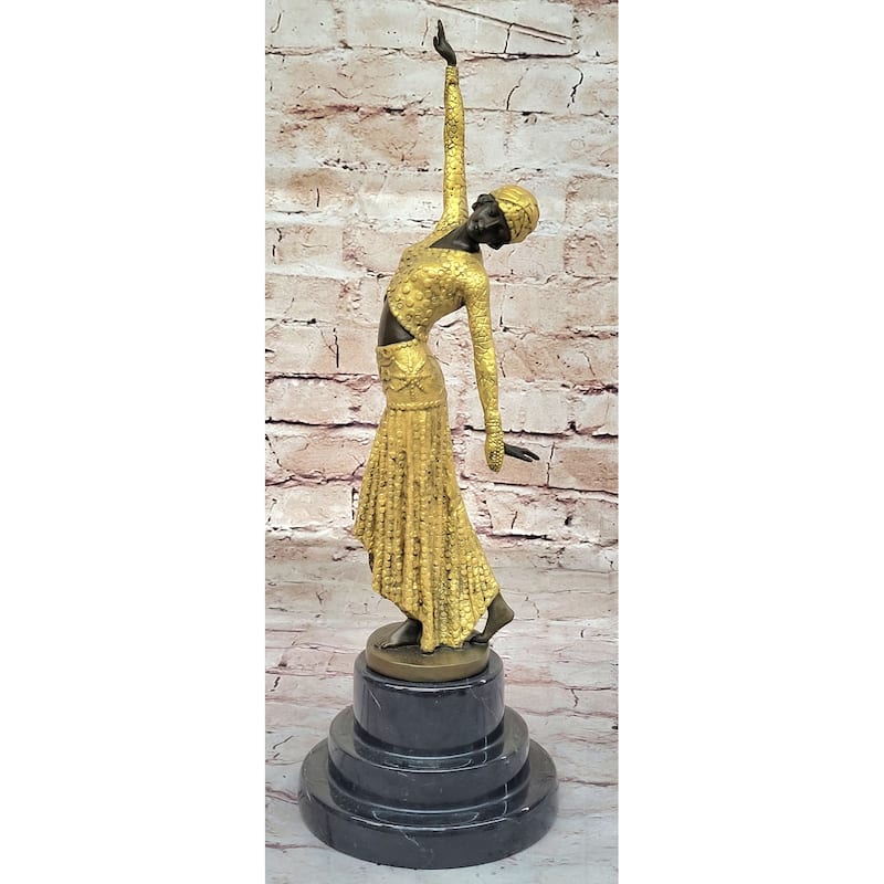 Bronze Sculpture D.H.Chiparus Art Deco Egyptian Dancer Statue Figurine Artwork