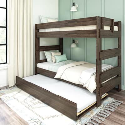 Max and Lily Farmhouse Twin over Twin Bunk Bed with Trundle