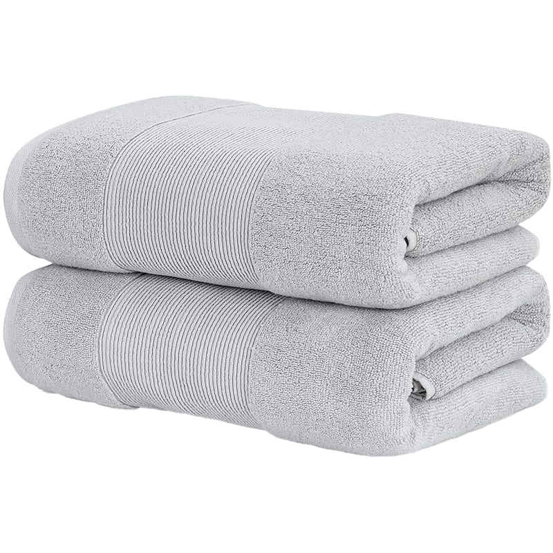 Modern Threads Air Cloud 2-Pack Oversized Bath Sheet Set - Grey