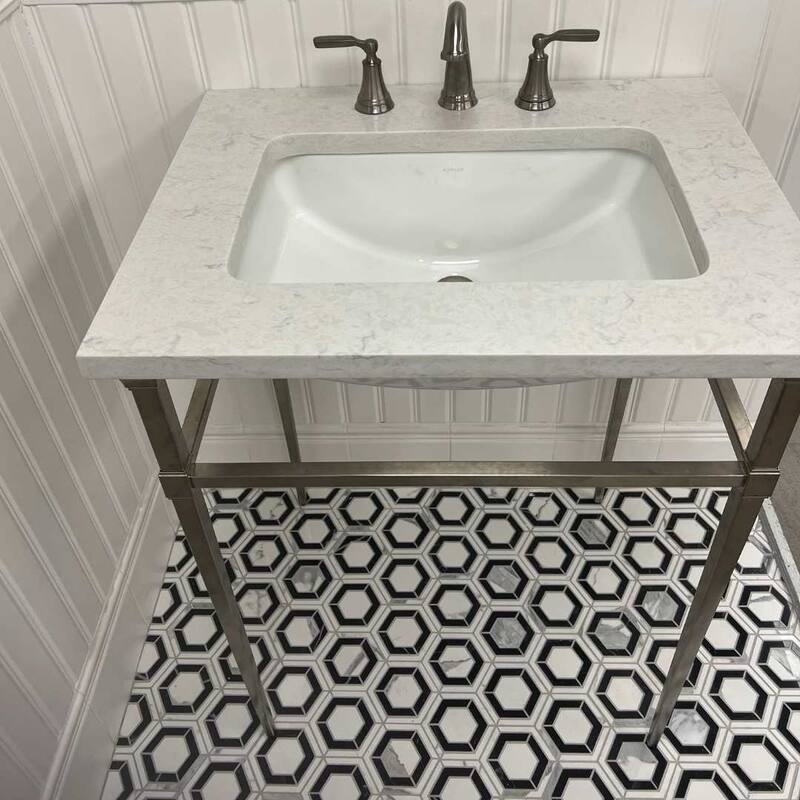The Tile Life Stately Geo Hex 9x11 Calacatta Porcelain Floor & Wall Tile