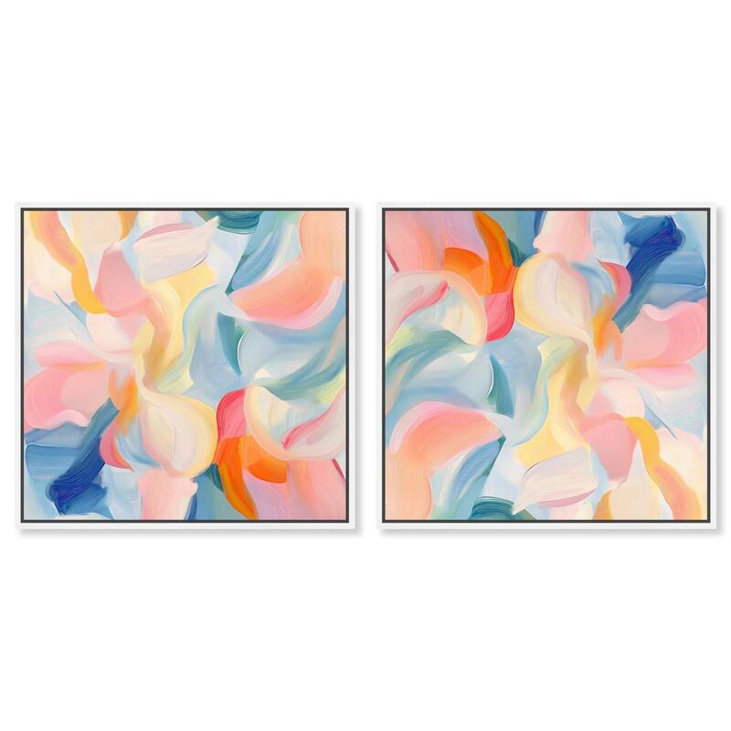 Mediterranean Pink Canvas by Art Remedy - 24" x 16" - Silver