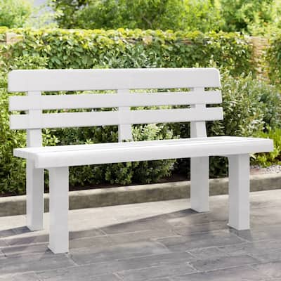 vidaXL Garden Bench Outdoor Bench Seat Balcony Patio Park Bench Polypropylene - 20.5 x 43.3 x 28.0