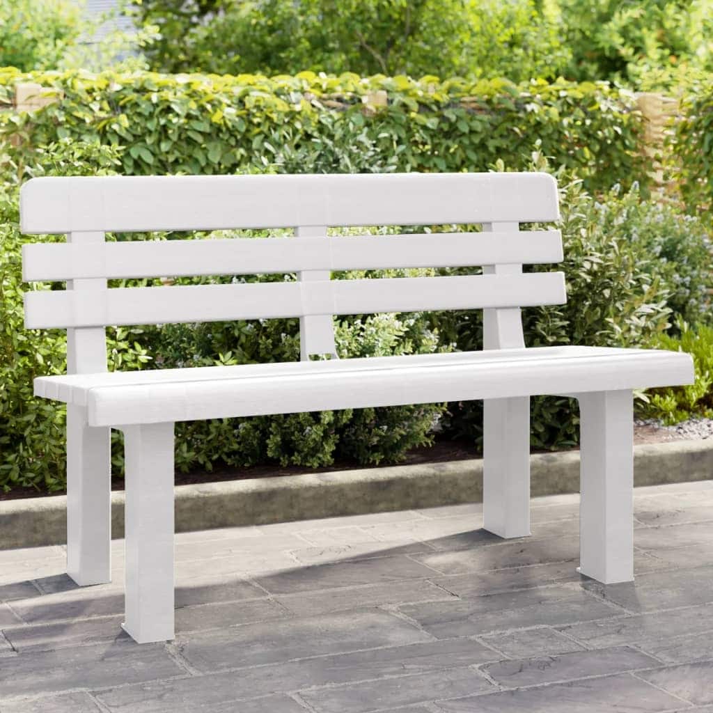 vidaXL Garden Bench Anthracite/Green/White Polypropylene - 20.5 x 43.3 x 28.0