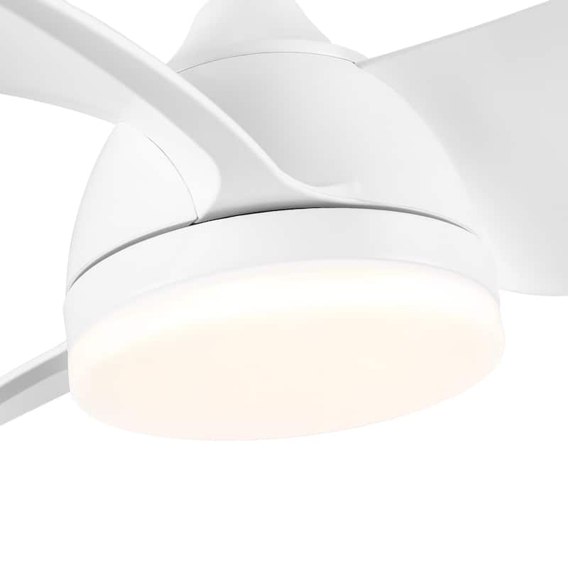 Oaks Aura 28 In Integrated LED White Retractable Ceiling Fan With Light