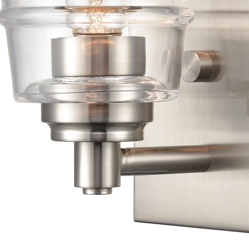 Elk Home Pulsate Satin Nickel With Clear Glass Vanity Light