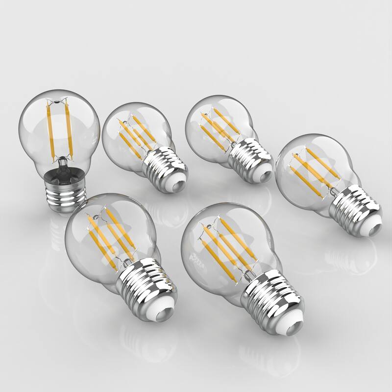 Modern Non-Dimmable G45-4W LED Edison Glass Bulbs with E26 Base, 80+ CRI, Warm White 2700K, Clear (Pack of 6) by JONATHAN Y - Clear