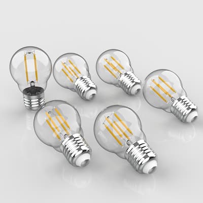 Modern Non-Dimmable G45-4W LED Edison Glass Bulbs with E26 Base, 80+ CRI, Warm White 2700K, Clear (Pack of 6) by JONATHAN Y