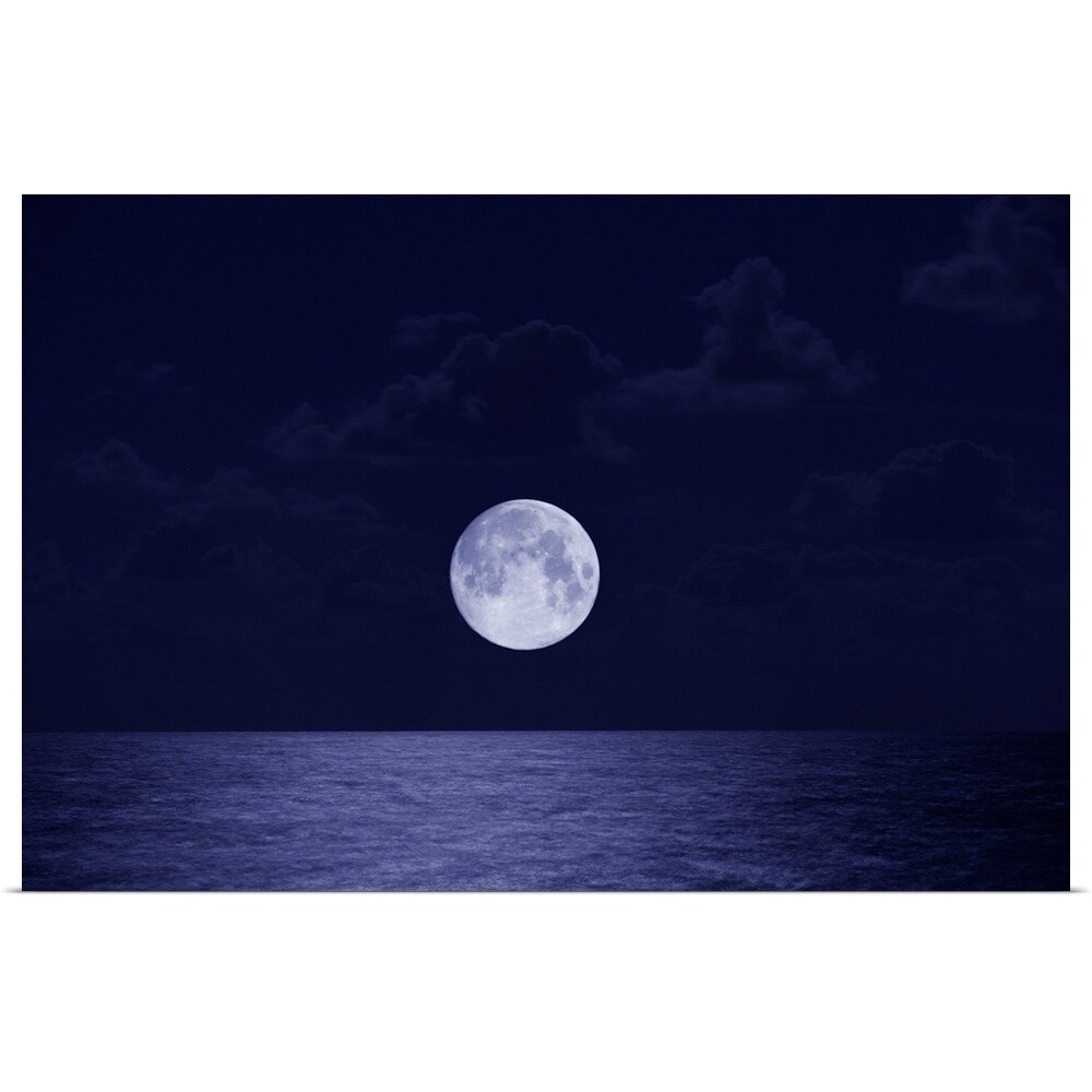 Moon Over The Ocean Miami Florida Usa Poster Print Multi Overstock