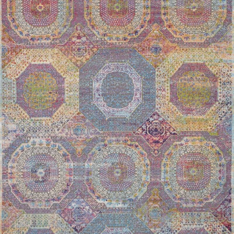 Power Loomed Geometric Modern Non Skid Stain Resistant Area Rug - 72' X '48' X '0.5