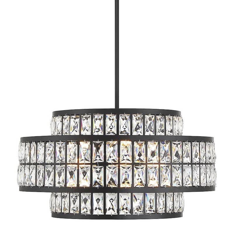 Savoy House 7-9046-4 Renzo 4 Light 22" Wide Crystal Waterfall - Matte Black