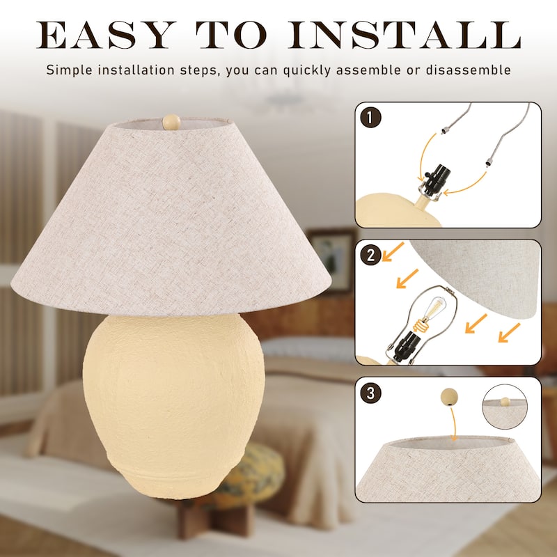 Ceramic Table Lamp with Linen Shade