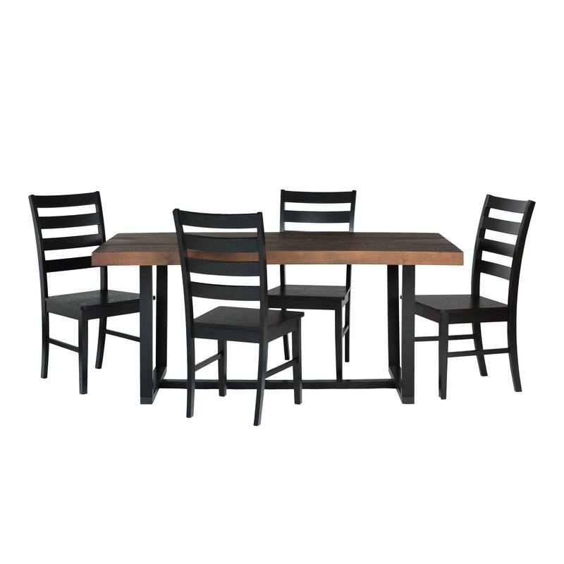 Middlebrook Solid Wood 5-Piece Dining Set with Ladder Back Chairs
