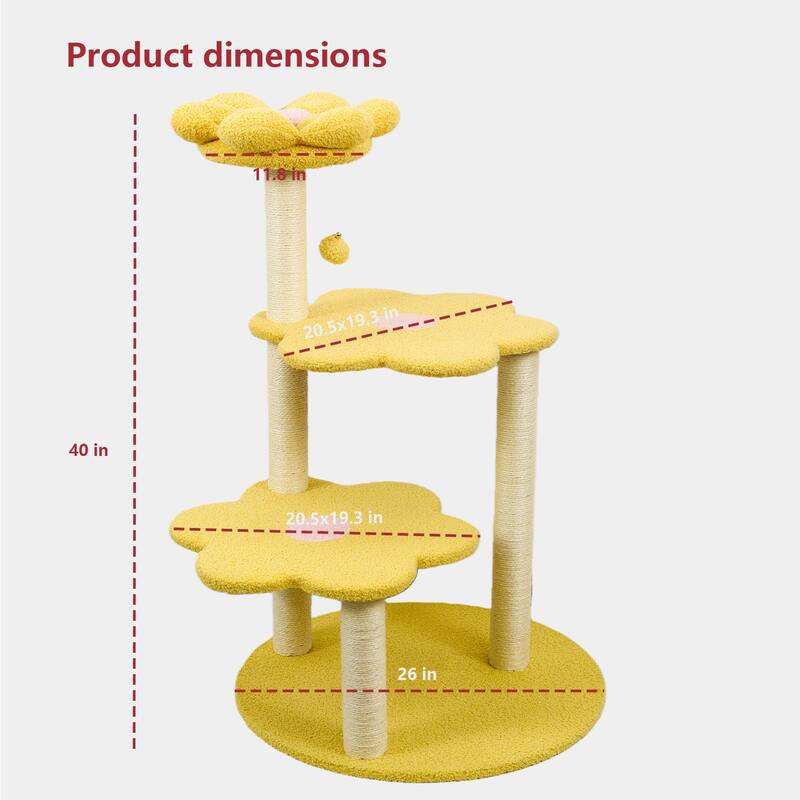 Cat Tree with Removable Cozy Perch & Scratching Posts Hanging, Toy Multi-Level Cat Furniture for Cats to Climb