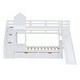 preview thumbnail 4 of 22, Twin-Over-Twin Castle Style Bunk Bed with 2 Drawers 3 Shelves and Slide