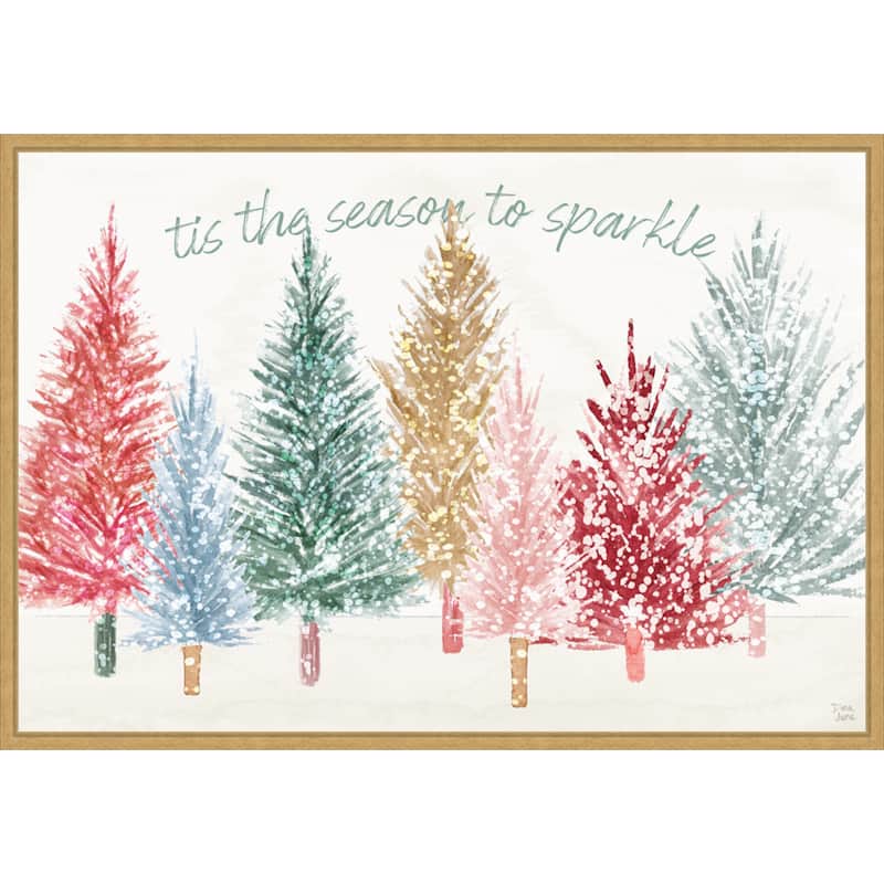 Holiday Sparkle I by Dina June Framed Canvas Wall Art Print - Sylvie Bright Gold