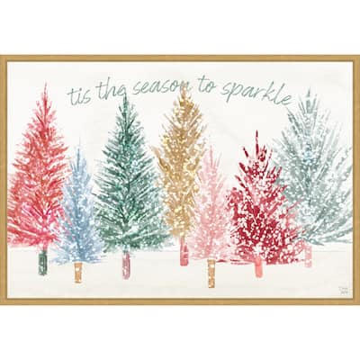 Holiday Sparkle I by Dina June Framed Canvas Wall Art Print - Sylvie Bright Gold