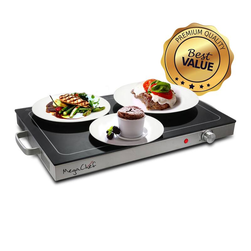 MegaChef 25in Length Electric Warming Tray with Adjustable Temperature