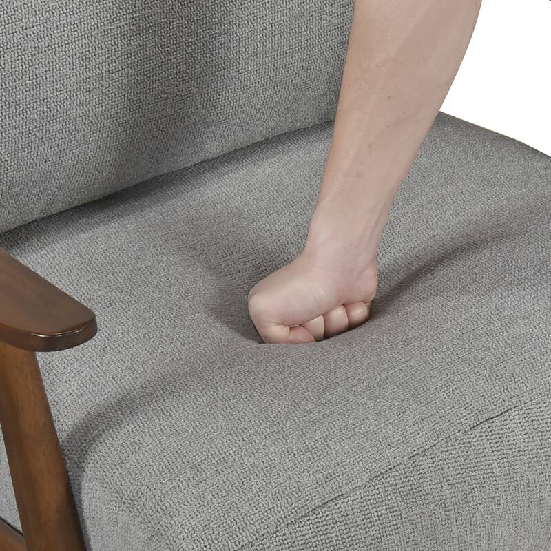 Oliver 31" Textured Accent Chair - Solid Wood Frame, Reversible Back