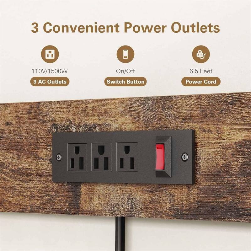 Bakers Rack with 3 Power Outlets - 15.75"D x 23.62"W x 51.18"H