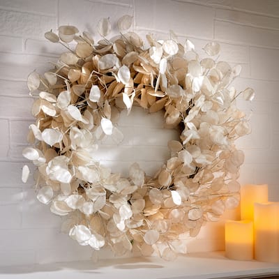 Plastic Lunaria Wreath 28"