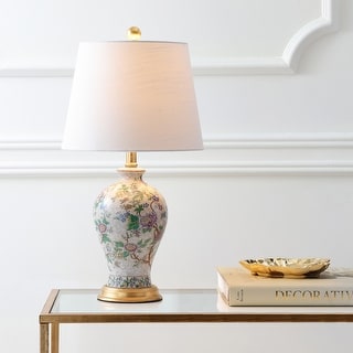Grace 24" Floral LED Table Lamp, Multi/Brass by JONATHAN Y
