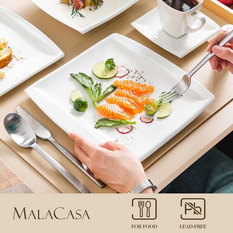MALACASA 60-Piece Porcelain Dinnerware Set (Service for 12)