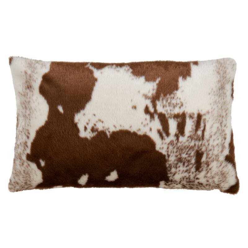 Urban Faux Cowhide Poly Filled Throw Pillow