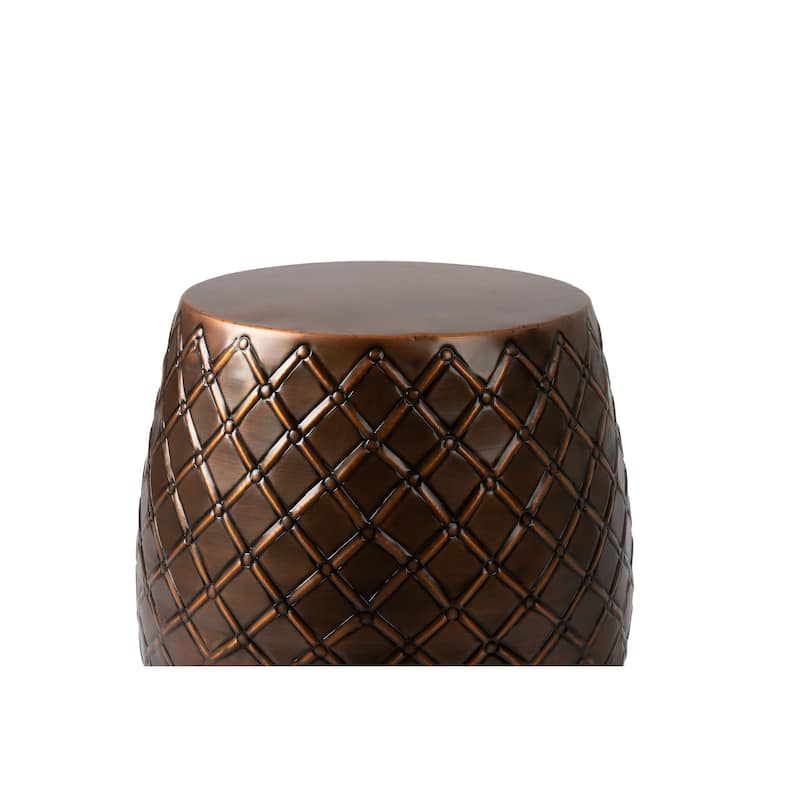 Braga Metal Stool-Table-Container In Copper Finish