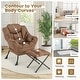 preview thumbnail 5 of 8, Gymax Lazy Sofa Chair Accent Leisure Armchair w/ Folding Footrest &