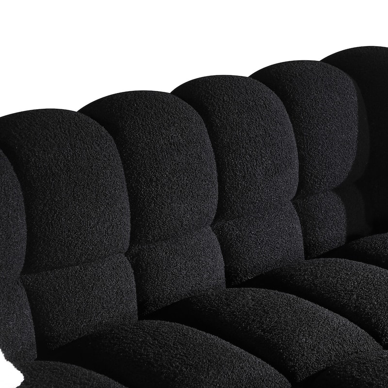 Wayna Modern Style Sofa, Sherpa Thick Cushion Double Loveseat - N/A