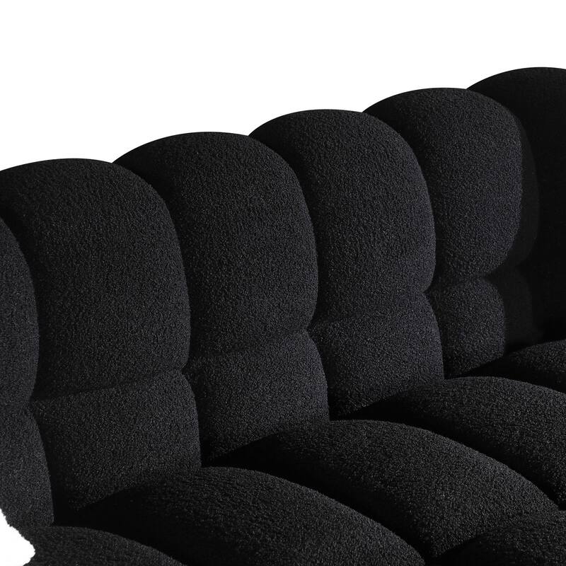 Wayna Modern Style Sofa, Sherpa Thick Cushion Double Sofa