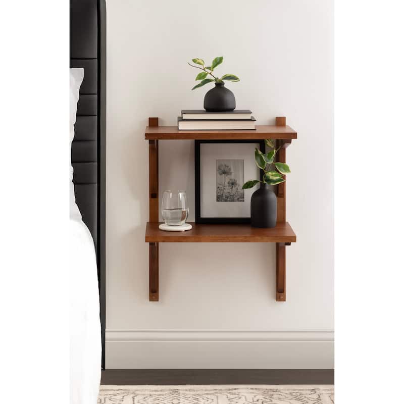 Kate and Laurel Meridien Floating Side Table Wood