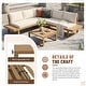 preview thumbnail 5 of 25, Outdoor 4 pieces V-Shaped Acacia Wood Sectional Sofa Set