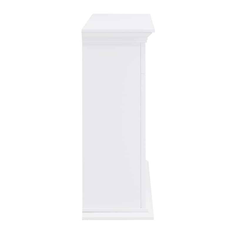 SEI Furniture Torton Contemporary Color Changing Electric Fireplace with Marble Tiled Mantel