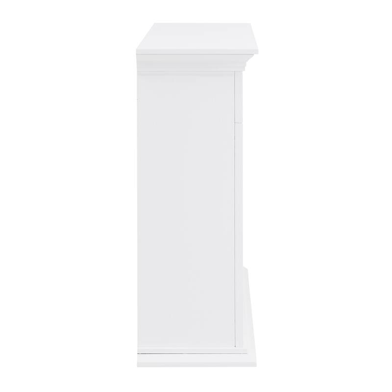 SEI Furniture Torton Contemporary Electric Fireplace with Chevron Marble Tiled Mantel