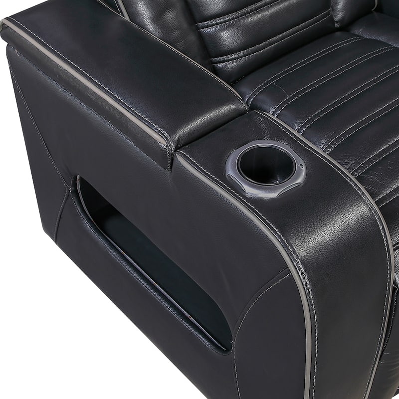 Arbor 73" Leather Power Double Reclining Loveseat with Center Console