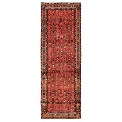 ECARPETGALLERY Hand-knotted Andelz Red Wool Rug - 3'7 x 10'3