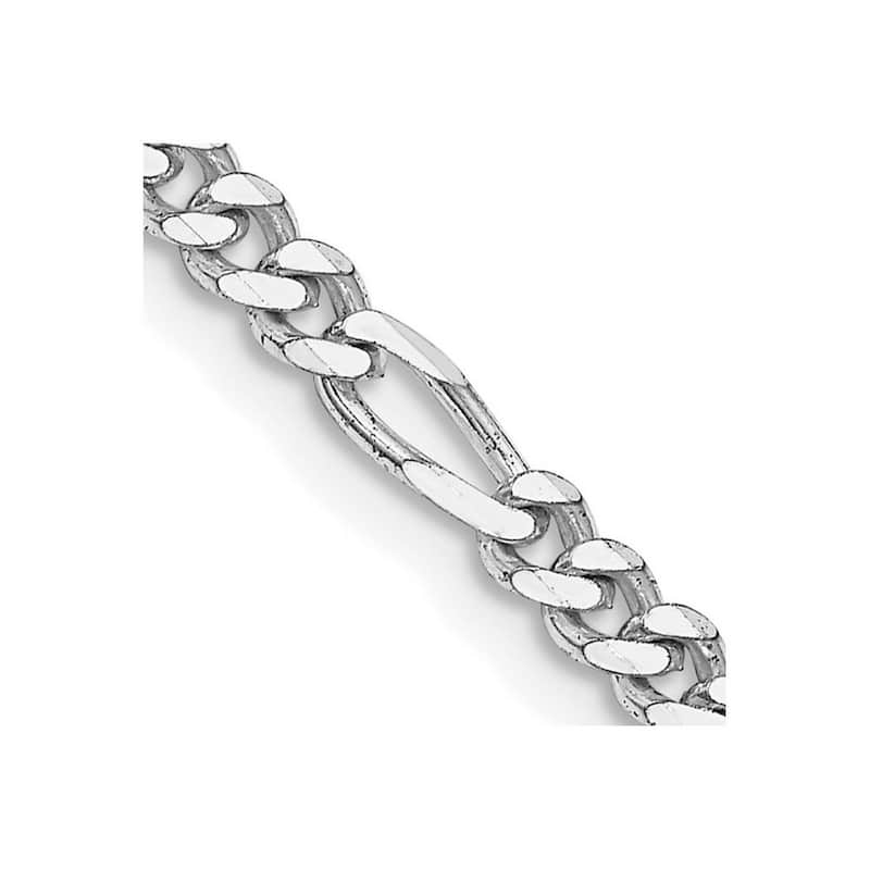 Curata 925 Sterling Silver Rhodium 4mm Figaro Chain Necklace (Lobster)