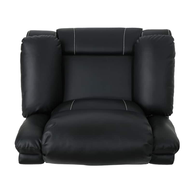 Roomfitters 39" Wide Faux Leather Manual Swivel Standard Recliner, Comfortable Lounge Chair for Living Room