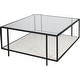 preview thumbnail 2 of 5, Alecsis Glass Two-tier 16-inch Coffee Table - 16"H x 36"W x 36"D Marble