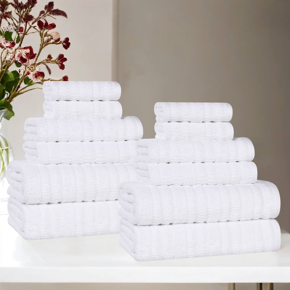 Superior Mika Smart Twist Viscose Cotton Blend 12 Piece Towel Set