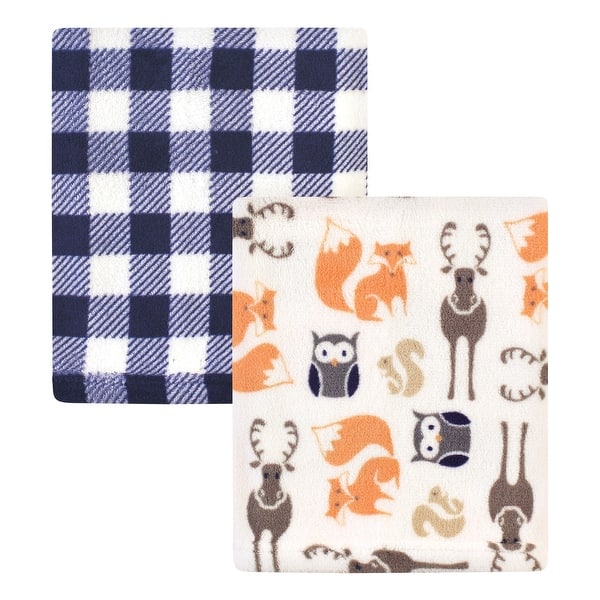 slide 1 of 1, Hudson Baby Infant Boy Silky Plush Blanket, Forest, 30x36 inches - Forest - 30x36 inches 30x36 inches - Forest