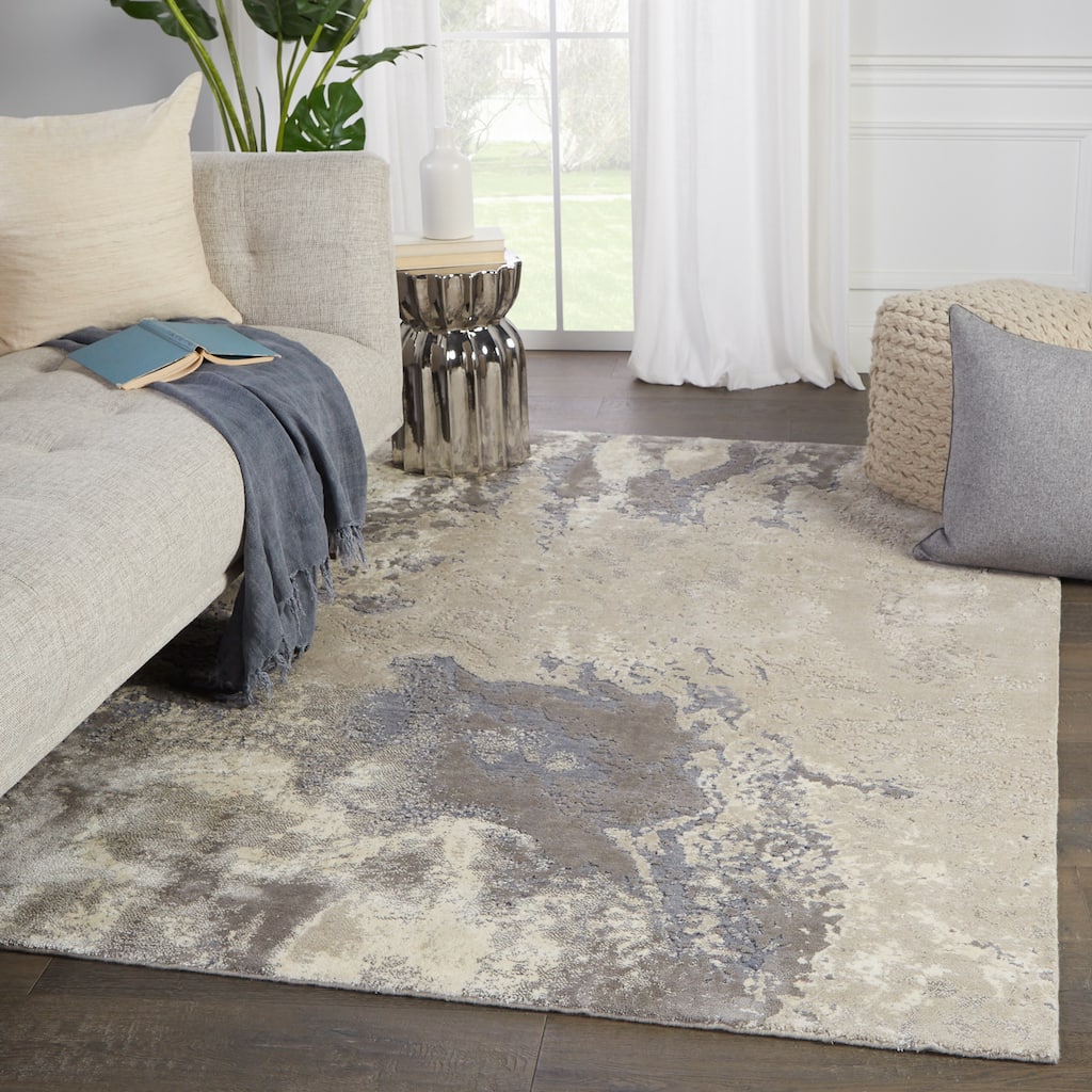 Bering Abstract Gray/ Beige Area Rug
